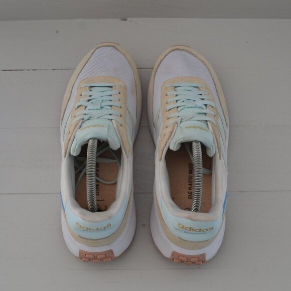 Adidas Womens Run 70s Shoe Size 9 White Blue and Tan - Picture 4 of 10